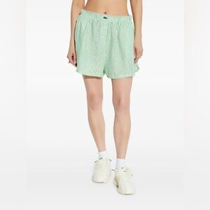 Lacoste green Striped linnen shorts